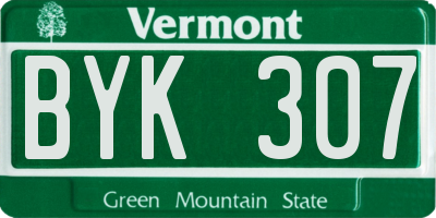 VT license plate BYK307