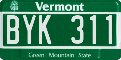 VT license plate BYK311