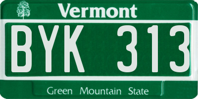 VT license plate BYK313