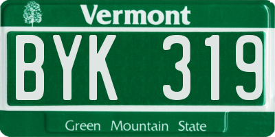 VT license plate BYK319
