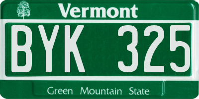 VT license plate BYK325