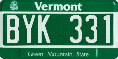 VT license plate BYK331