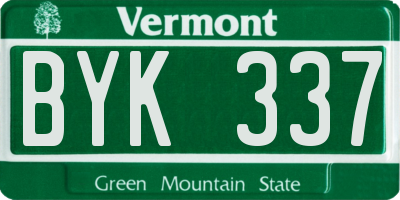 VT license plate BYK337