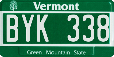 VT license plate BYK338