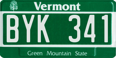 VT license plate BYK341