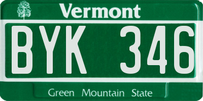 VT license plate BYK346