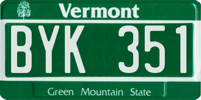VT license plate BYK351