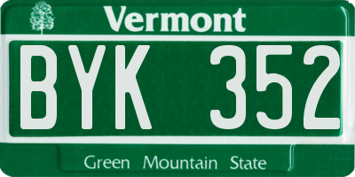 VT license plate BYK352