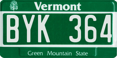 VT license plate BYK364