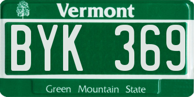 VT license plate BYK369