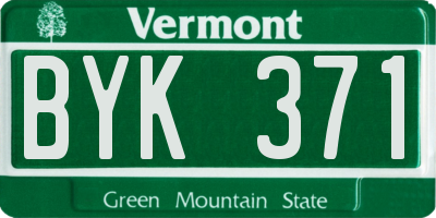 VT license plate BYK371