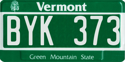 VT license plate BYK373