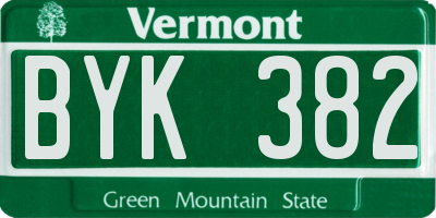 VT license plate BYK382