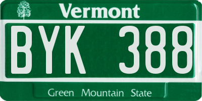 VT license plate BYK388