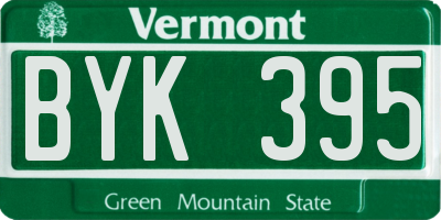 VT license plate BYK395
