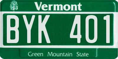 VT license plate BYK401