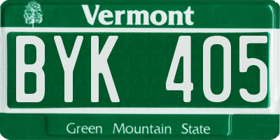 VT license plate BYK405