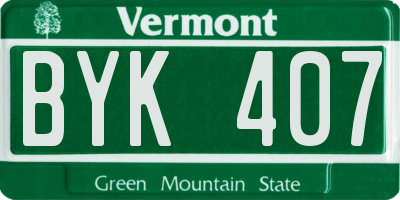 VT license plate BYK407