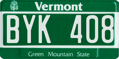 VT license plate BYK408