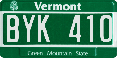 VT license plate BYK410