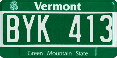 VT license plate BYK413
