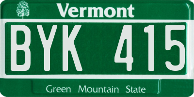 VT license plate BYK415