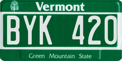 VT license plate BYK420