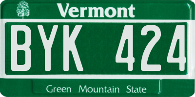 VT license plate BYK424