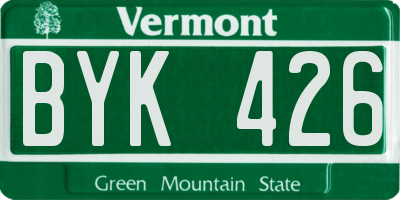 VT license plate BYK426