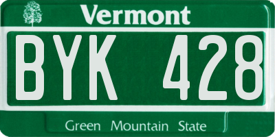 VT license plate BYK428