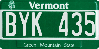 VT license plate BYK435