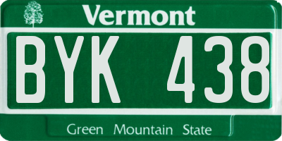 VT license plate BYK438