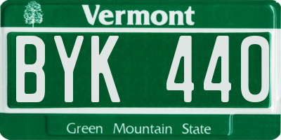 VT license plate BYK440
