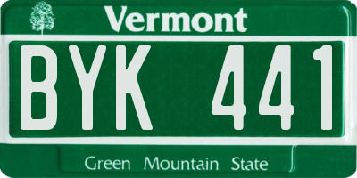 VT license plate BYK441
