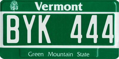 VT license plate BYK444