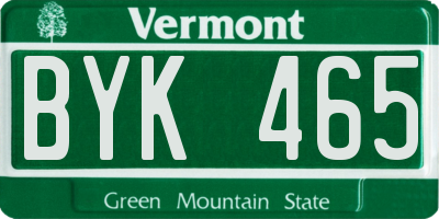 VT license plate BYK465