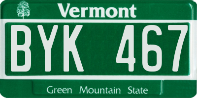 VT license plate BYK467