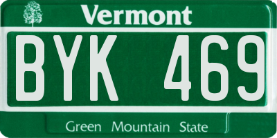 VT license plate BYK469