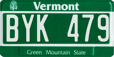 VT license plate BYK479