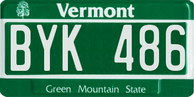 VT license plate BYK486