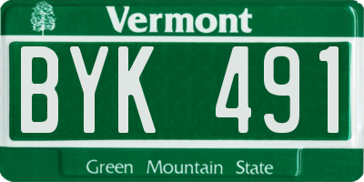VT license plate BYK491