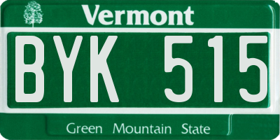 VT license plate BYK515