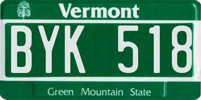 VT license plate BYK518