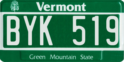 VT license plate BYK519