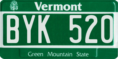 VT license plate BYK520