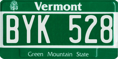 VT license plate BYK528