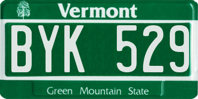 VT license plate BYK529