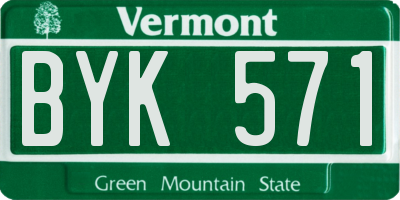 VT license plate BYK571