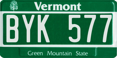 VT license plate BYK577