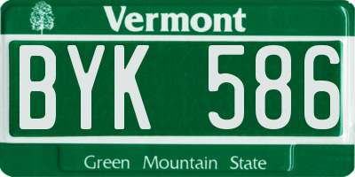 VT license plate BYK586